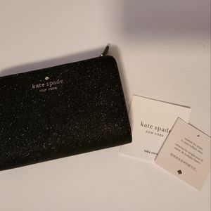 Kate spade black glitter wallet
